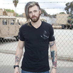 Black InkMe Anchor Tee (crew & v-neck)